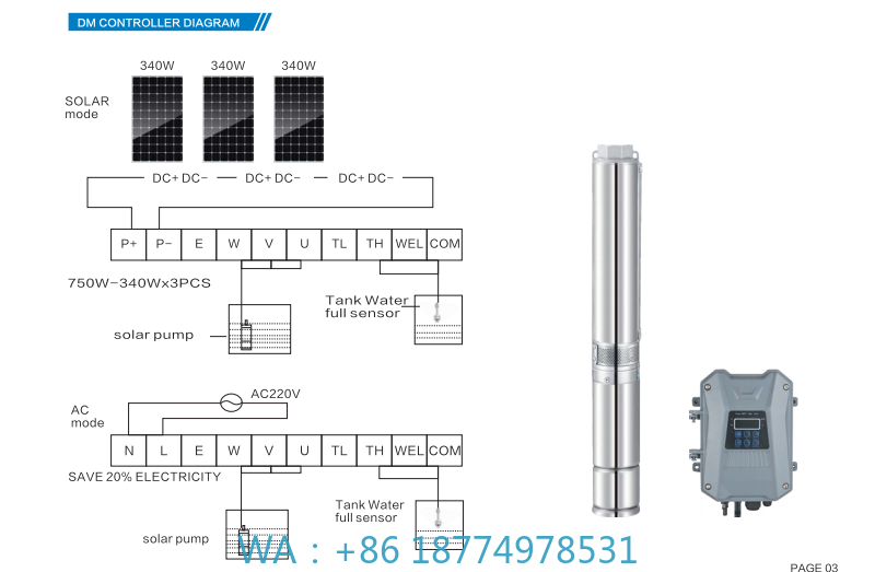 Solar Pump Controller - Farm Water Irrigation High Solar Deep