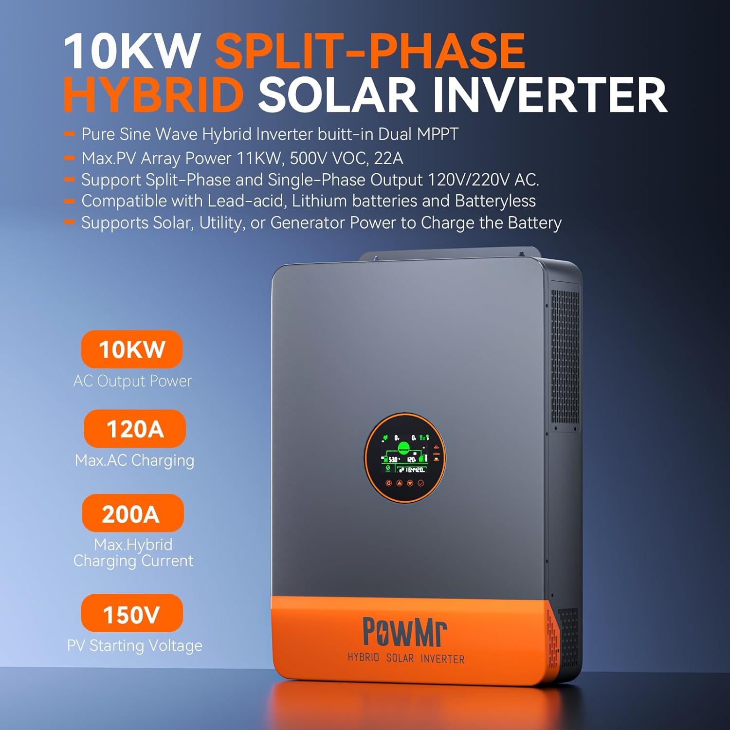 PowMr 10KW Split Phase Inverte - Flexible Solar Panel review and price