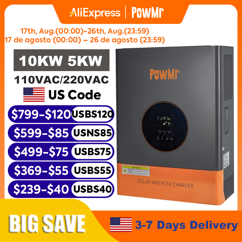 PowMr 10KW 5KW Split Phase Inv - Flexible Solar Panel review and price